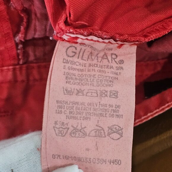 Ice Iceberg Dragon Print Ankle Capri Fitted Jeans Red 29 - Picture 7 of 10